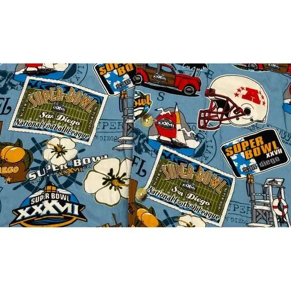 NFL Vintage Superbowl XXXVII Button Up Short Sleeve‎ Hawaiian Shirt Size Large - Picture 5 of 12